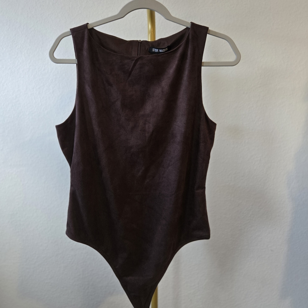 Steve Madden Rich Brown Sleeveless Bodysuit